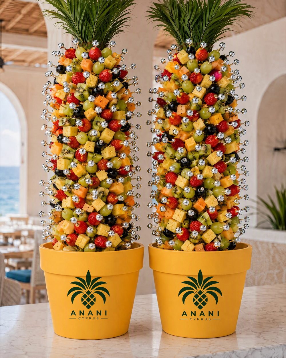 Two ANANI Grand trees on a restaurant table